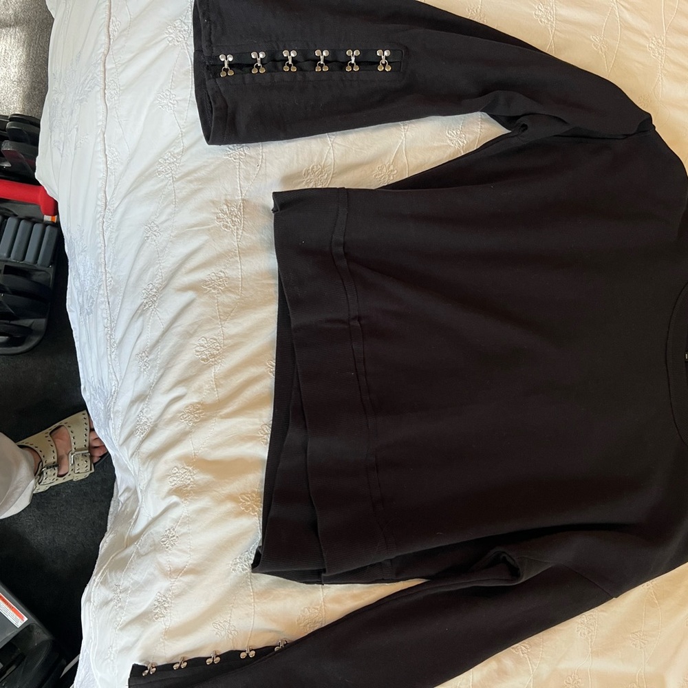 JOE’S Black Long Sleeve Top with Button Details